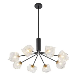 Funky Eclectic Frozen Icy Style Black Sputnik Chandelier