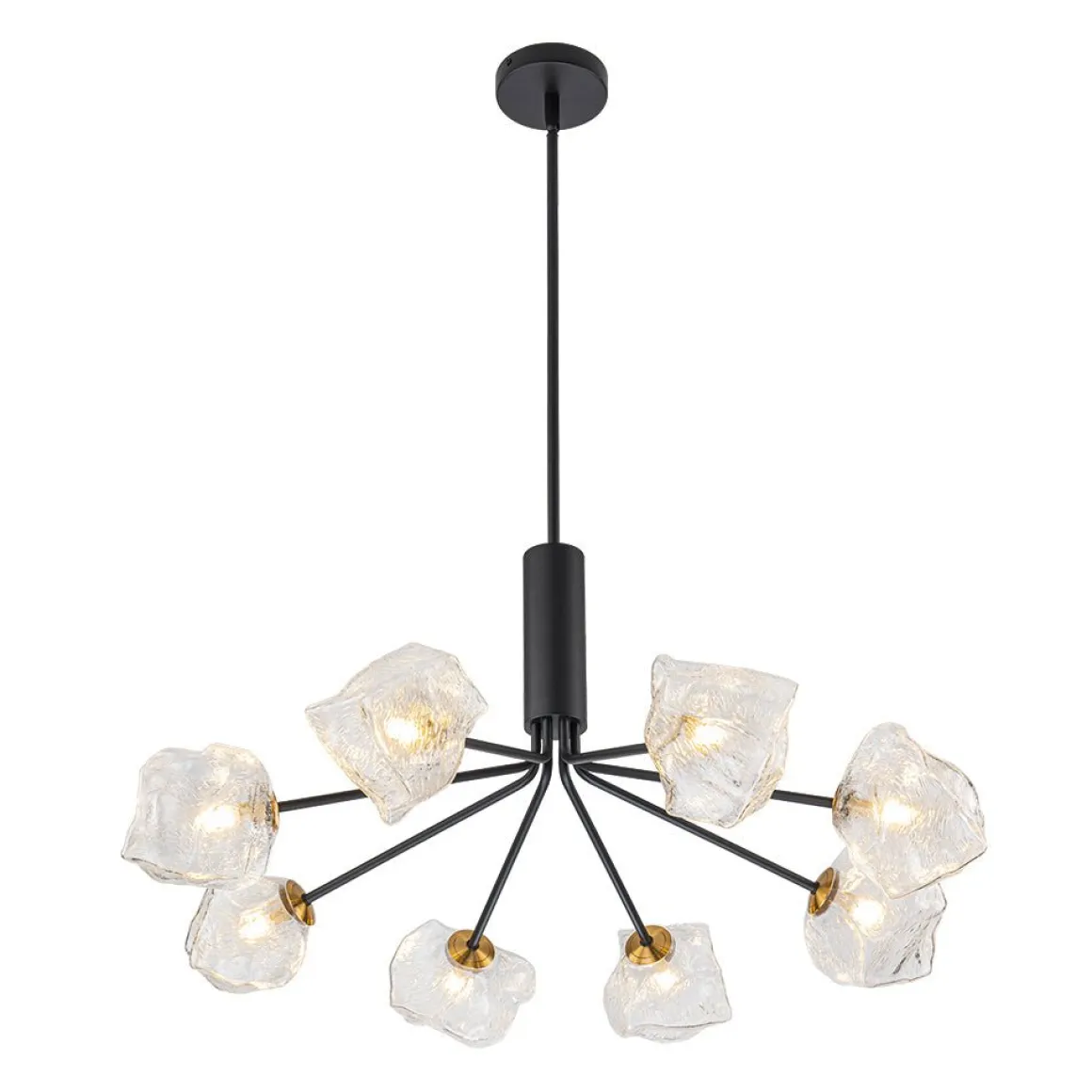 Funky Eclectic Frozen Icy Style Black Sputnik Chandelier