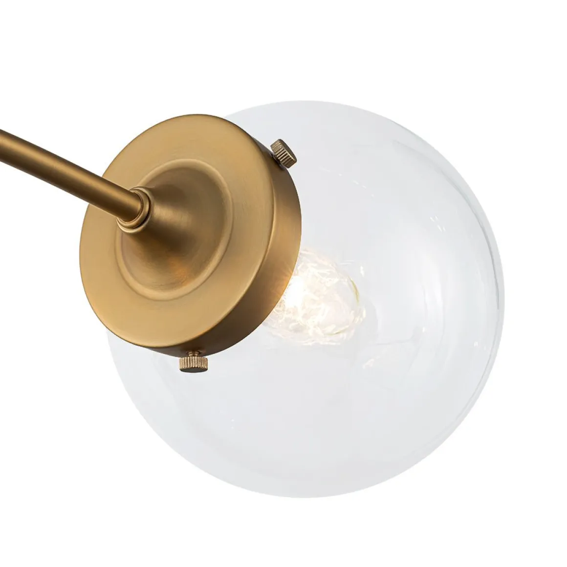 Funky 5-Light Seesaw Arched Arm Glass Globe Semi Flush Chandelier