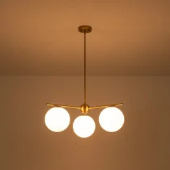 Funky Linear Sputnik Opal Glass Globe Tier Bubble Chandelier