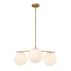 Funky Linear Sputnik Opal Glass Globe Tier Bubble Chandelier