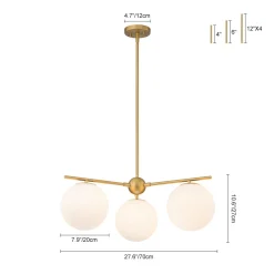 Funky Linear Sputnik Opal Glass Globe Tier Bubble Chandelier