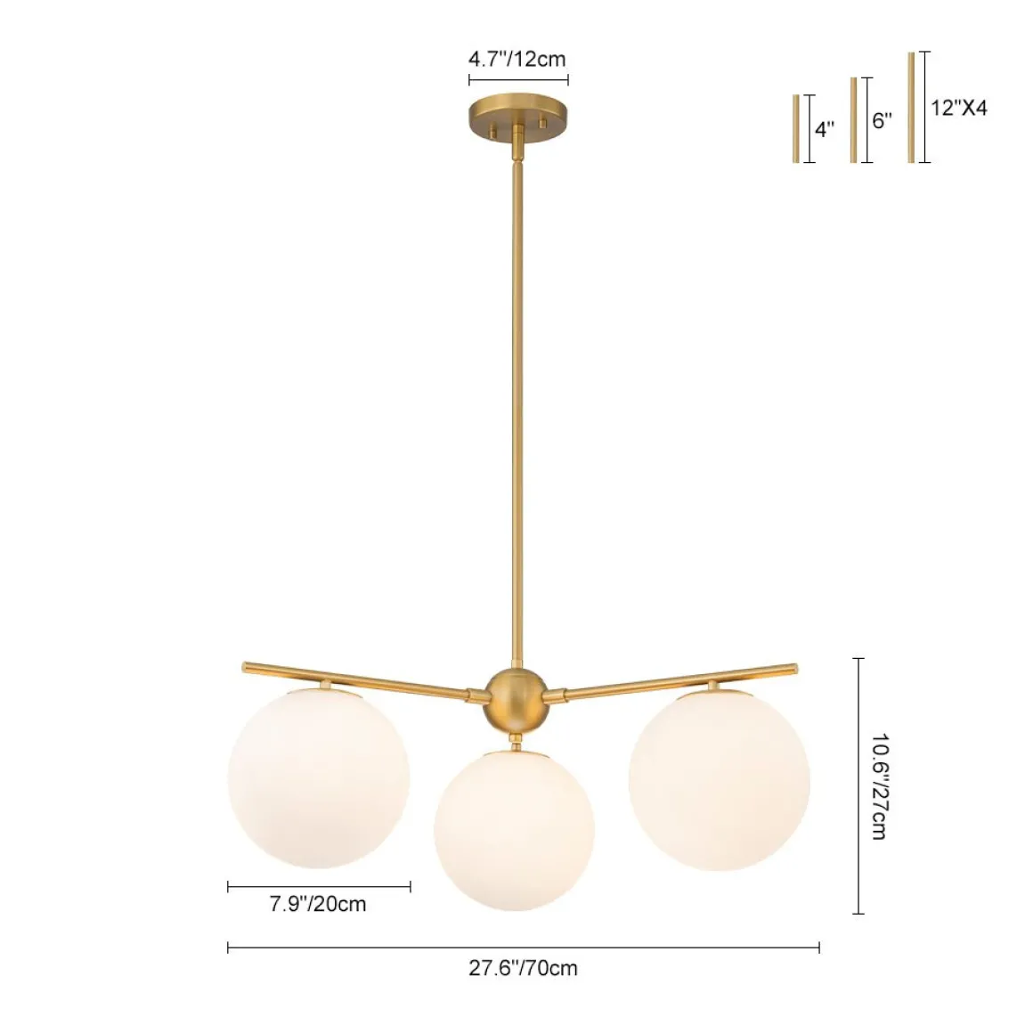 Funky Linear Sputnik Opal Glass Globe Tier Bubble Chandelier