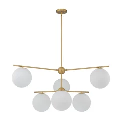 Funky Linear Sputnik Opal Glass Globe Tier Bubble Chandelier