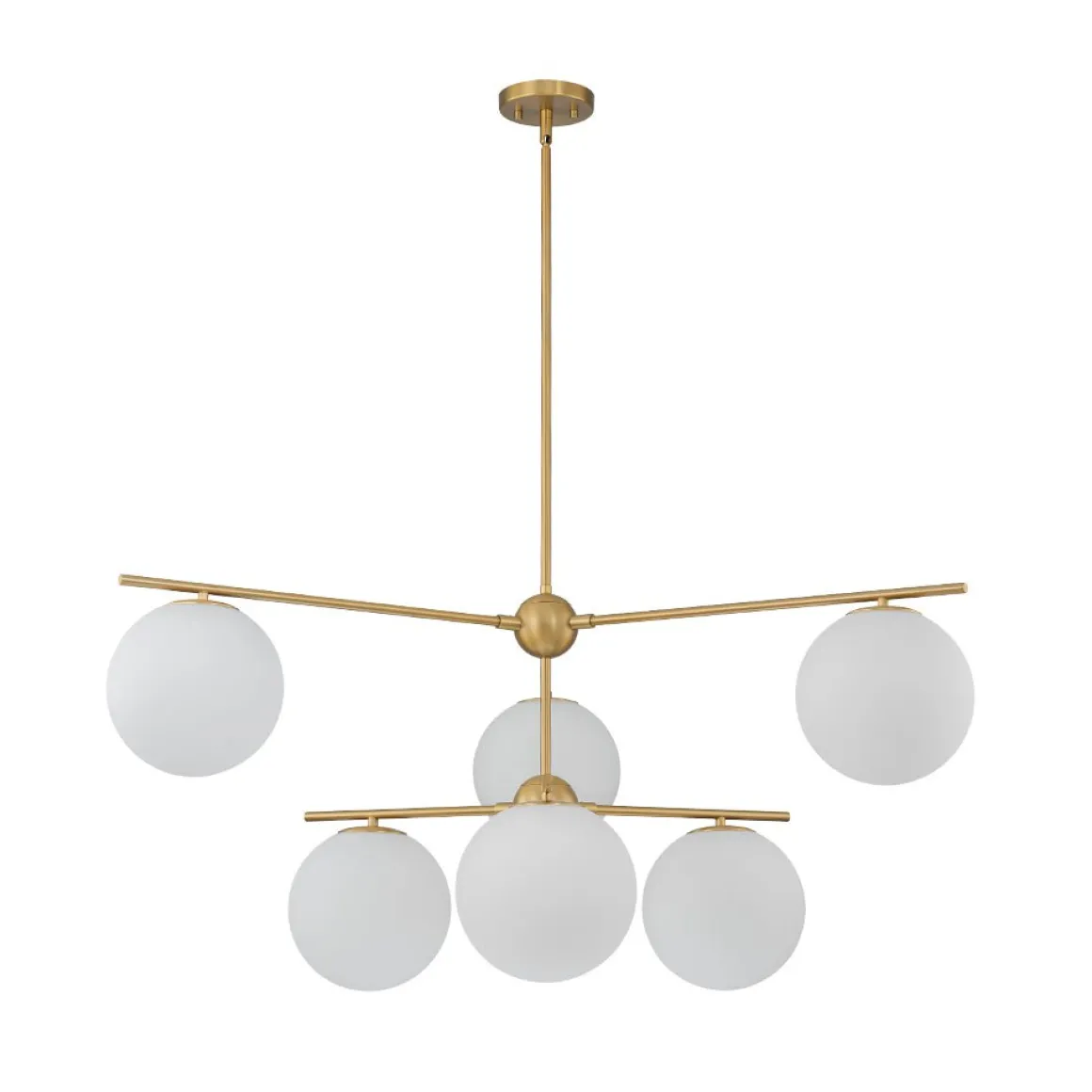 Funky Linear Sputnik Opal Glass Globe Tier Bubble Chandelier