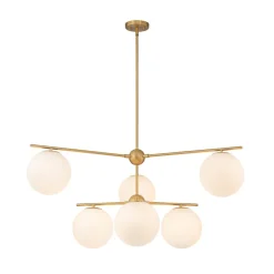 Funky Linear Sputnik Opal Glass Globe Tier Bubble Chandelier