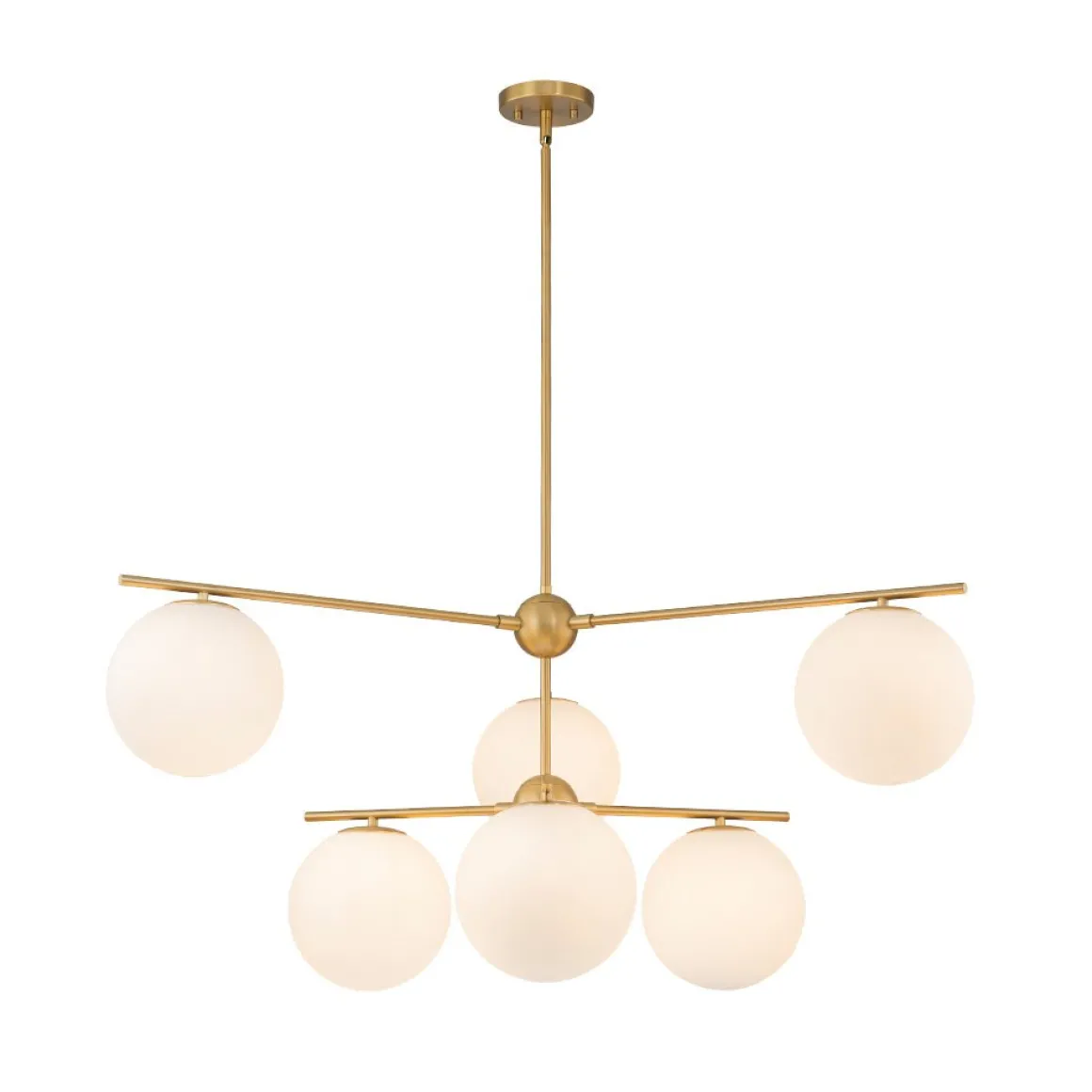 Funky Linear Sputnik Opal Glass Globe Tier Bubble Chandelier