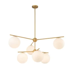 Funky Linear Sputnik Opal Glass Globe Tier Bubble Chandelier