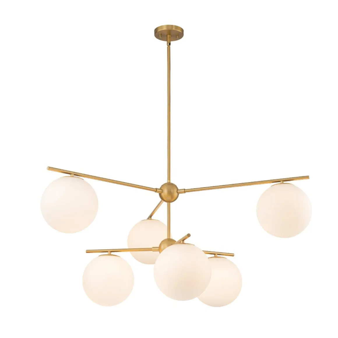 Funky Linear Sputnik Opal Glass Globe Tier Bubble Chandelier
