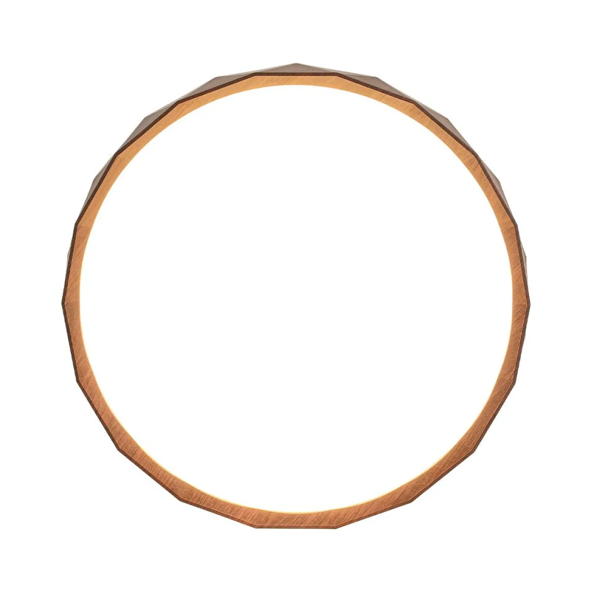 Geometric Wood Style Dimmable LED Flush Mount Light