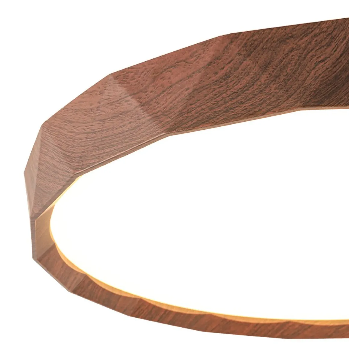 Geometric Wood Style Dimmable LED Flush Mount Light