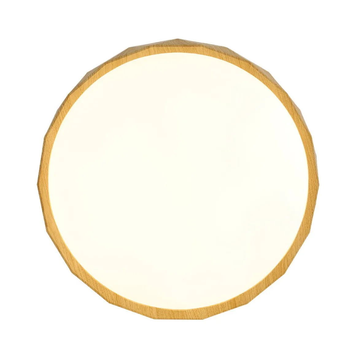 Geometric Wood Style Dimmable LED Flush Mount Light