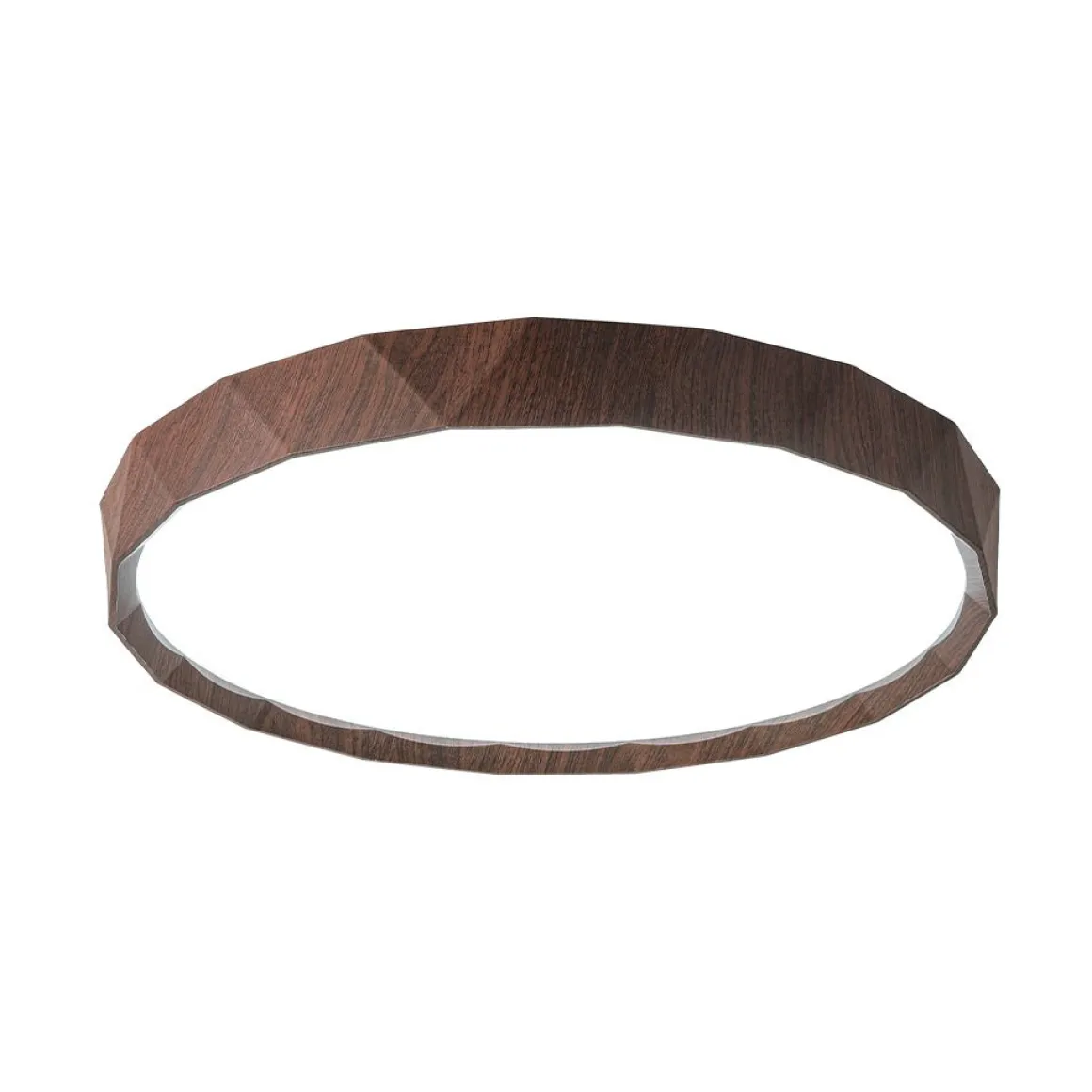Geometric Wood Style Dimmable LED Flush Mount Light