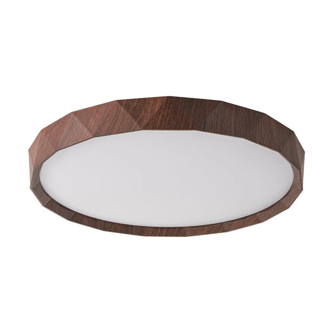 Geometric Wood Style Dimmable LED Flush Mount Light