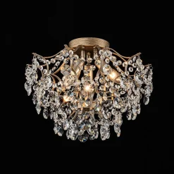 Glam Bloom Draped Crystal Accented Semi Flush Mount