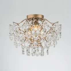 Glam Bloom Draped Crystal Accented Semi Flush Mount