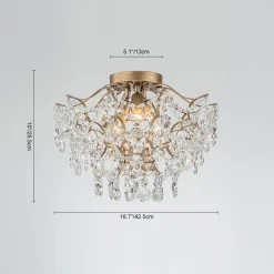 Glam Bloom Draped Crystal Accented Semi Flush Mount