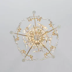 Glam Bloom Floral Crystal Accented Cage Pendant Light