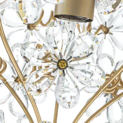 Glam Bloom Floral Crystal Accented Cage Pendant Light