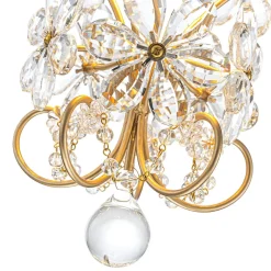 Glam Bloom Floral Crystal Accented Cage Pendant Light