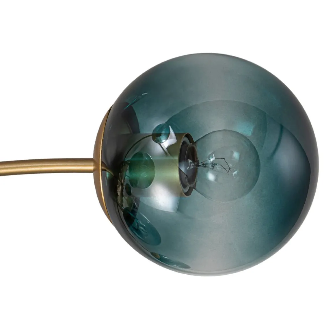 Glam Bloom 12-Light Blue Glass Bubble Semi Flush Chandelier