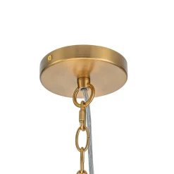 Glam Blue Iridescent Swirl Glass Round Tiered Chandelier