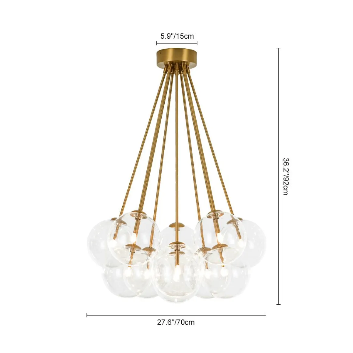 Glam Bouquet Cluster Glass Globe Bubble Ceiling Chandelier