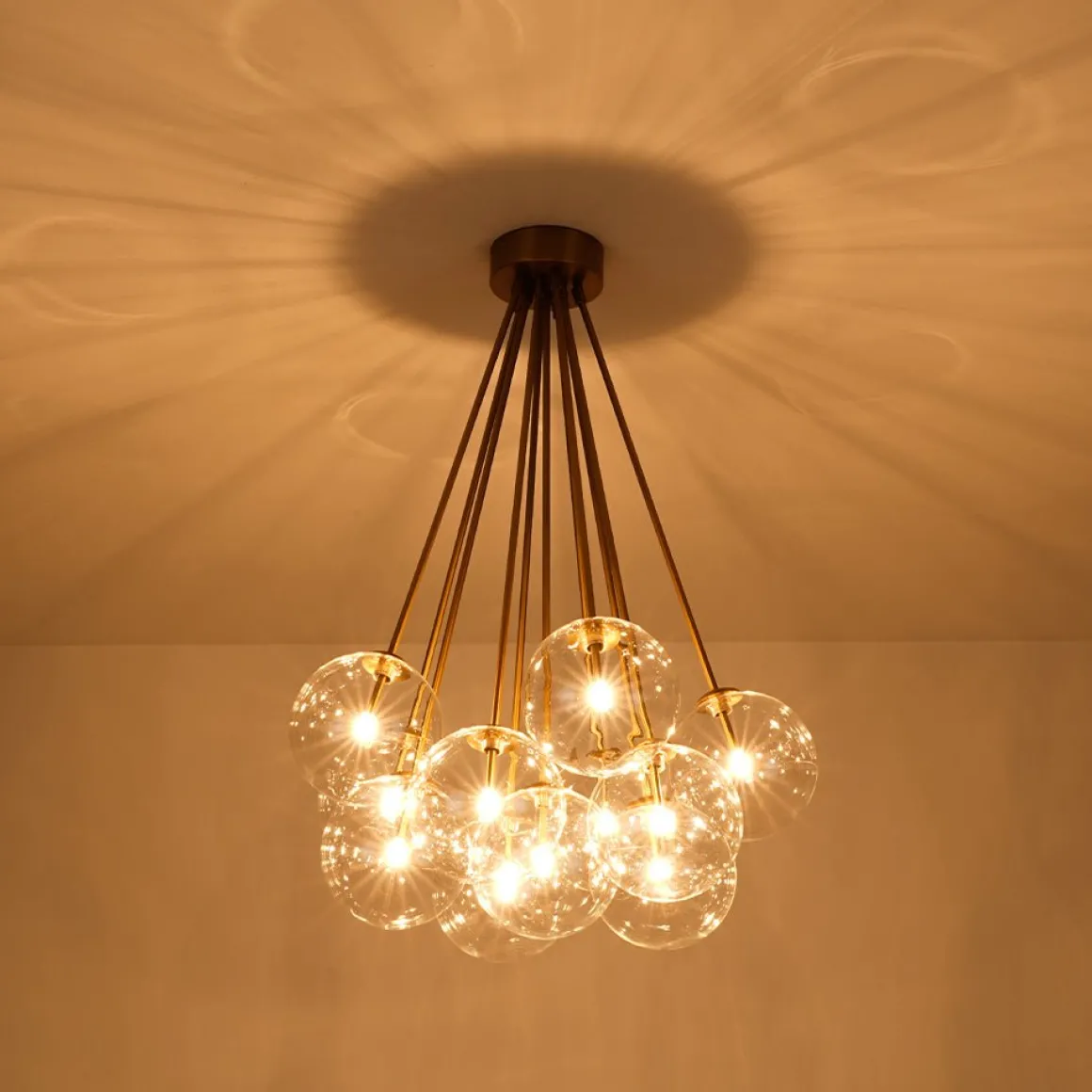 Glam Bouquet Cluster Glass Globe Bubble Ceiling Chandelier