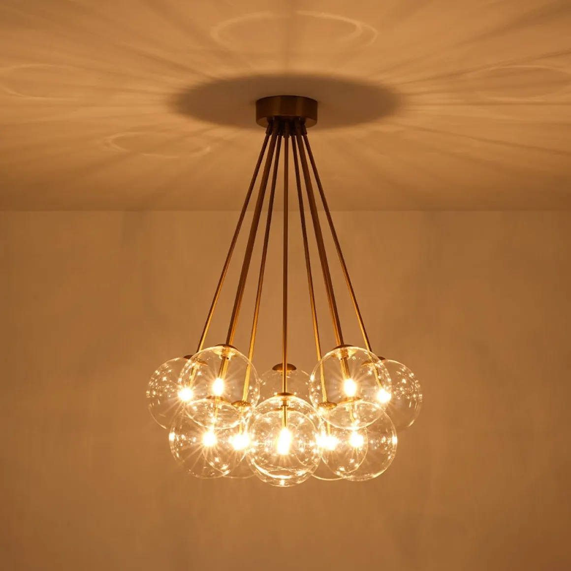Glam Bouquet Cluster Glass Globe Bubble Ceiling Chandelier