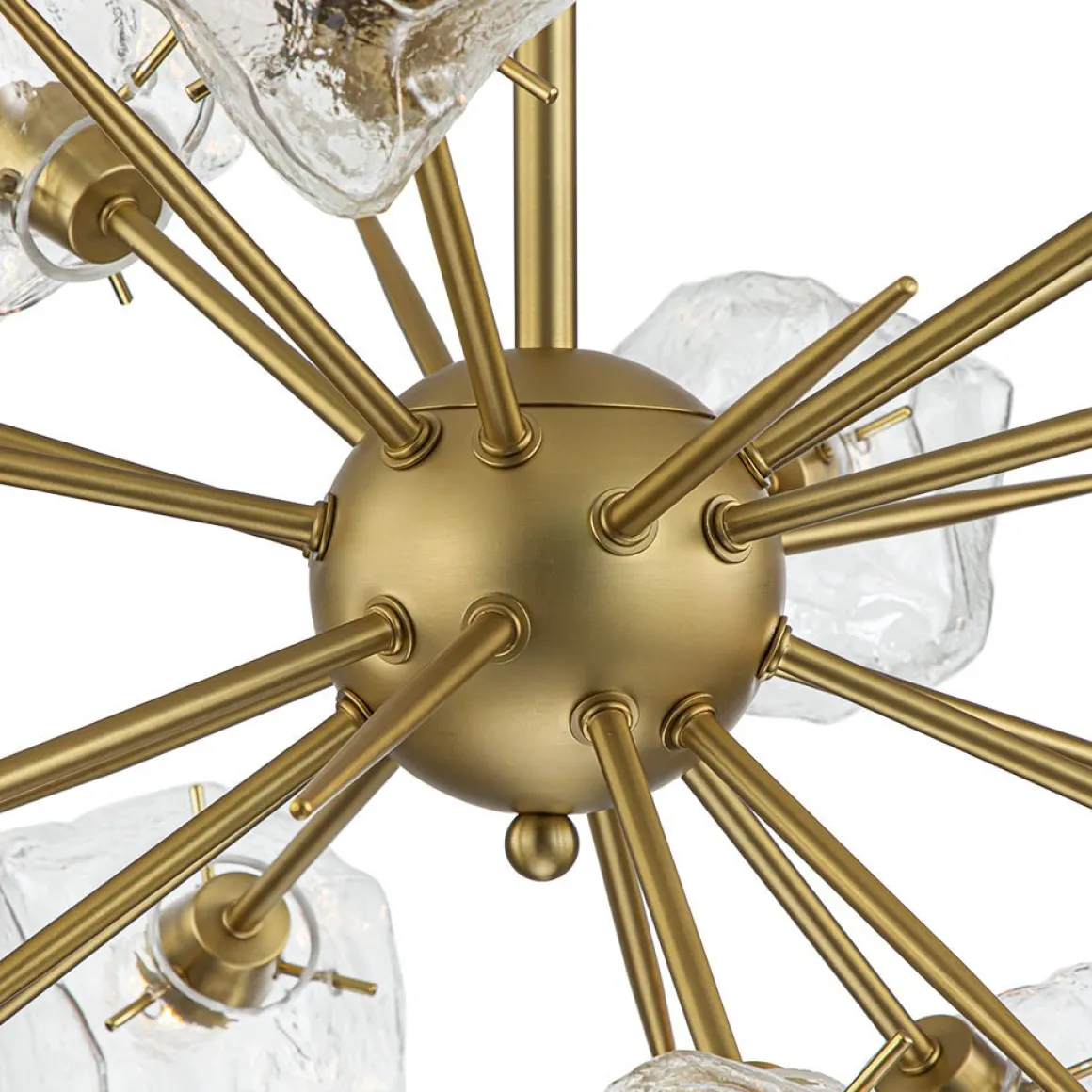 Glam Brass 12-Light Frozen Ice Style Sputnik Chandelier