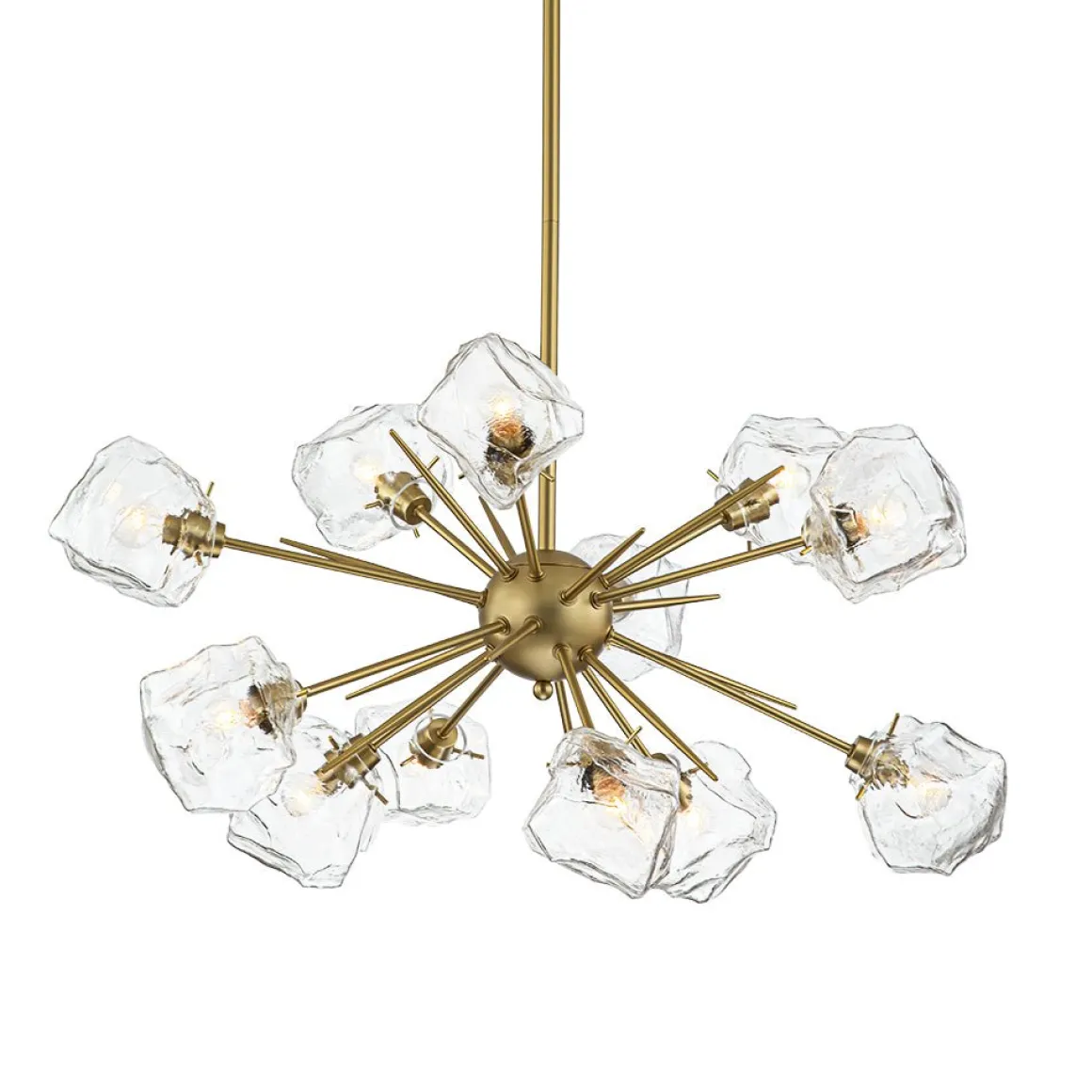 Glam Brass 12-Light Frozen Ice Style Sputnik Chandelier