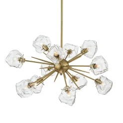 Glam Brass 12-Light Frozen Ice Style Sputnik Chandelier