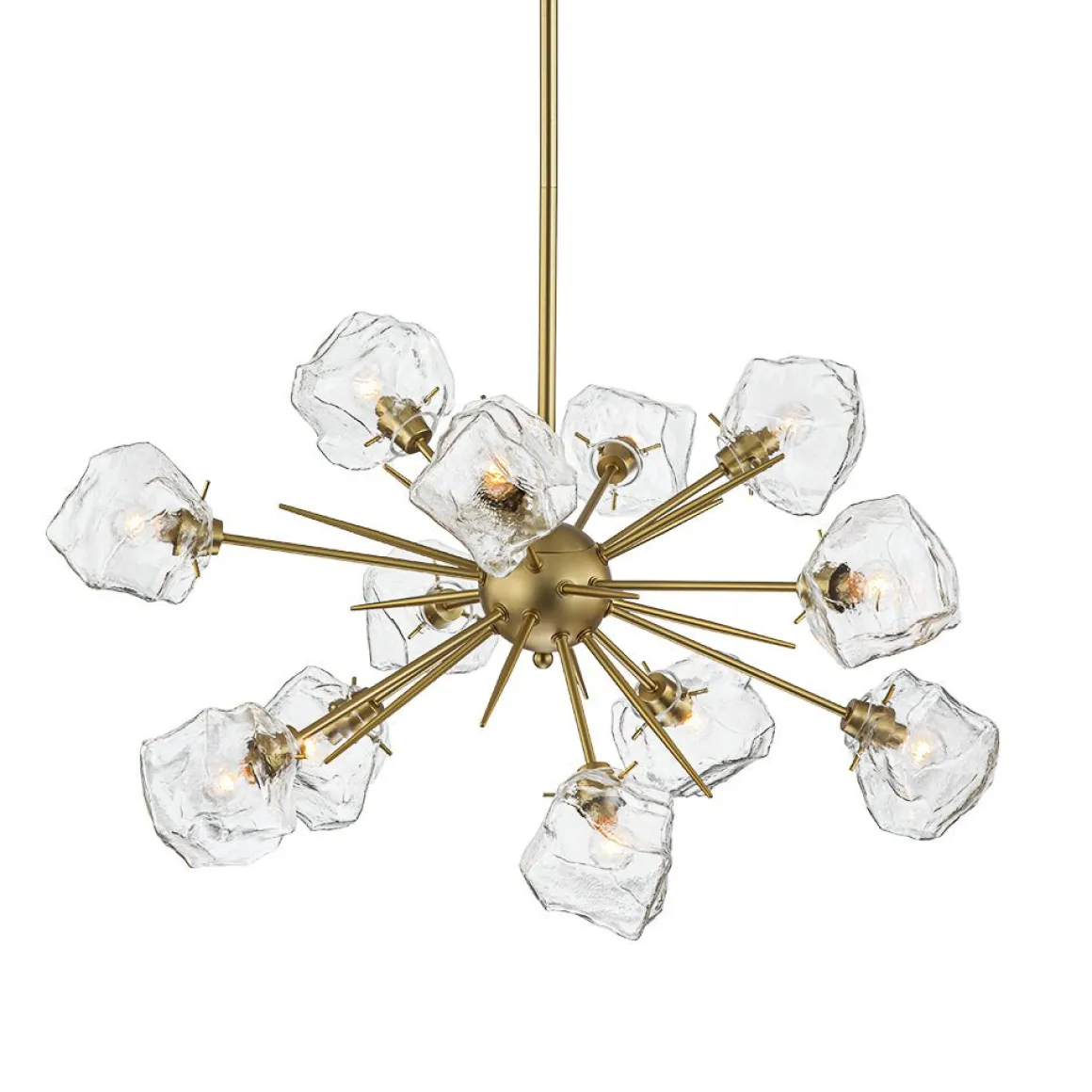 Glam Brass 12-Light Frozen Ice Style Sputnik Chandelier