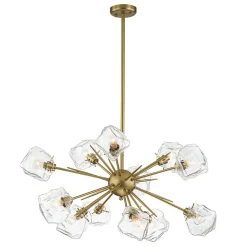 Glam Brass 12-Light Frozen Ice Style Sputnik Chandelier