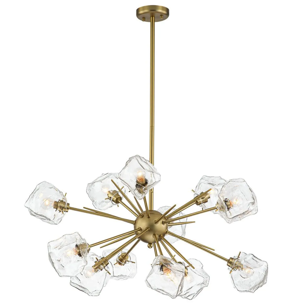 Glam Brass 12-Light Frozen Ice Style Sputnik Chandelier
