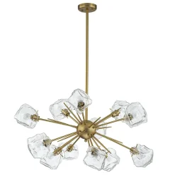 Glam Brass 12-Light Frozen Ice Style Sputnik Chandelier