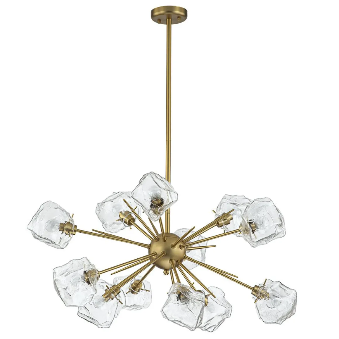 Glam Brass 12-Light Frozen Ice Style Sputnik Chandelier