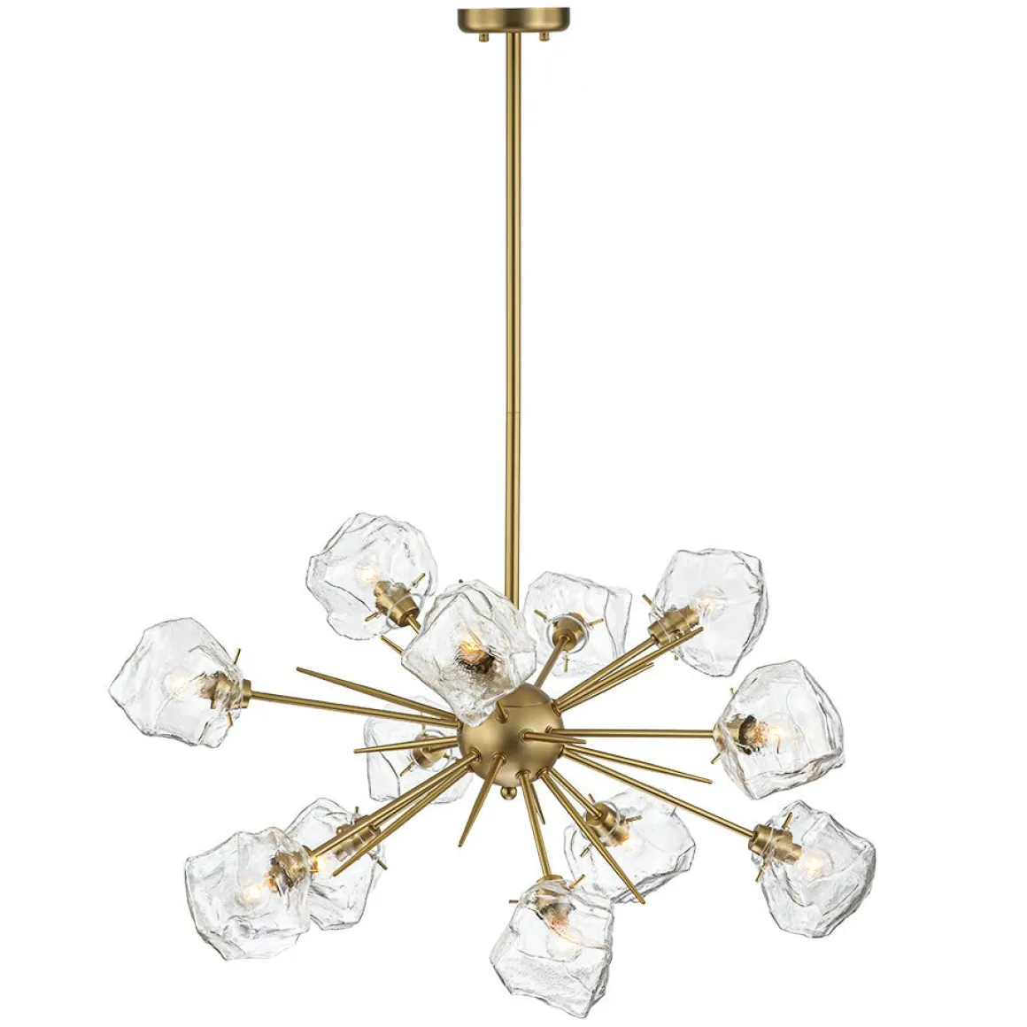 Glam Brass 12-Light Frozen Ice Style Sputnik Chandelier