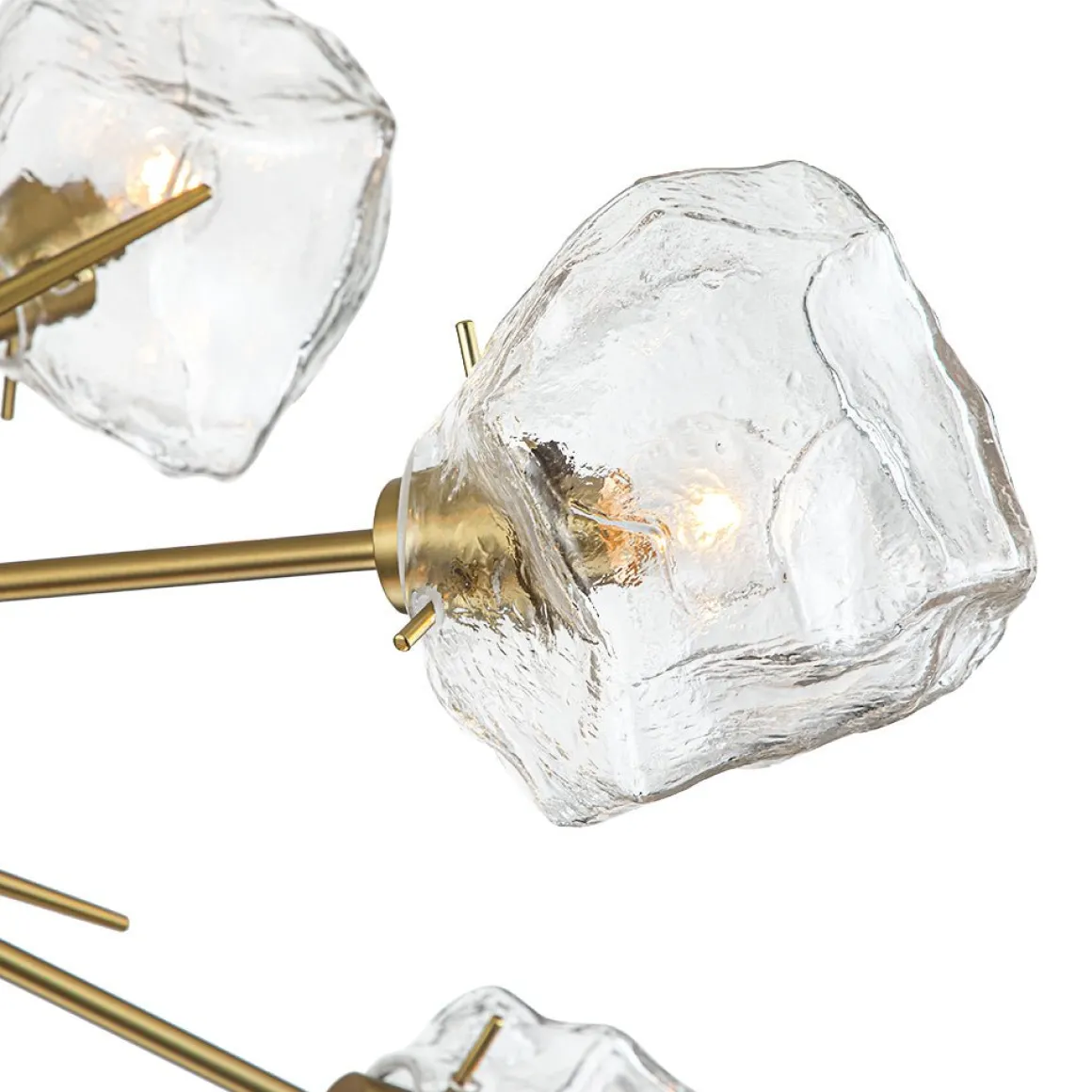 Glam Brass 12-Light Frozen Ice Style Sputnik Chandelier