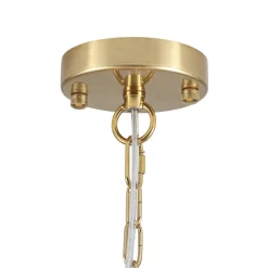 Glam Brass Ribbed Glass Floral Round Basket Chandelier