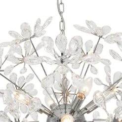 Glam Chrome Bloom Dandelion Crystal Sputnik Chandelier