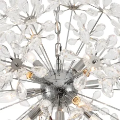 Glam Chrome Bloom Dandelion Crystal Sputnik Chandelier