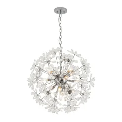 Glam Chrome Bloom Dandelion Crystal Sputnik Chandelier