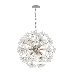 Glam Chrome Bloom Dandelion Crystal Sputnik Chandelier