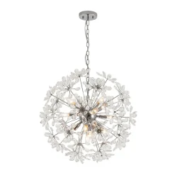 Glam Chrome Bloom Dandelion Crystal Sputnik Chandelier