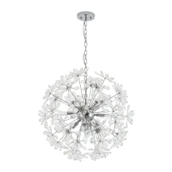 Glam Chrome Bloom Dandelion Crystal Sputnik Chandelier