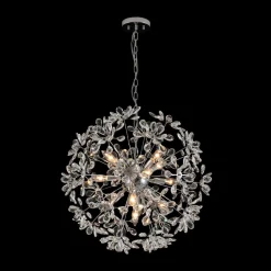 Glam Chrome Bloom Dandelion Crystal Sputnik Chandelier
