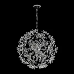 Glam Chrome Bloom Dandelion Crystal Sputnik Chandelier