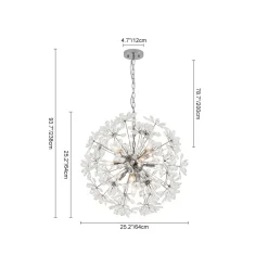 Glam Chrome Bloom Dandelion Crystal Sputnik Chandelier