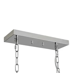 Glam Chrome Dazzle Crystal Rectangle Cage Island Chandelier